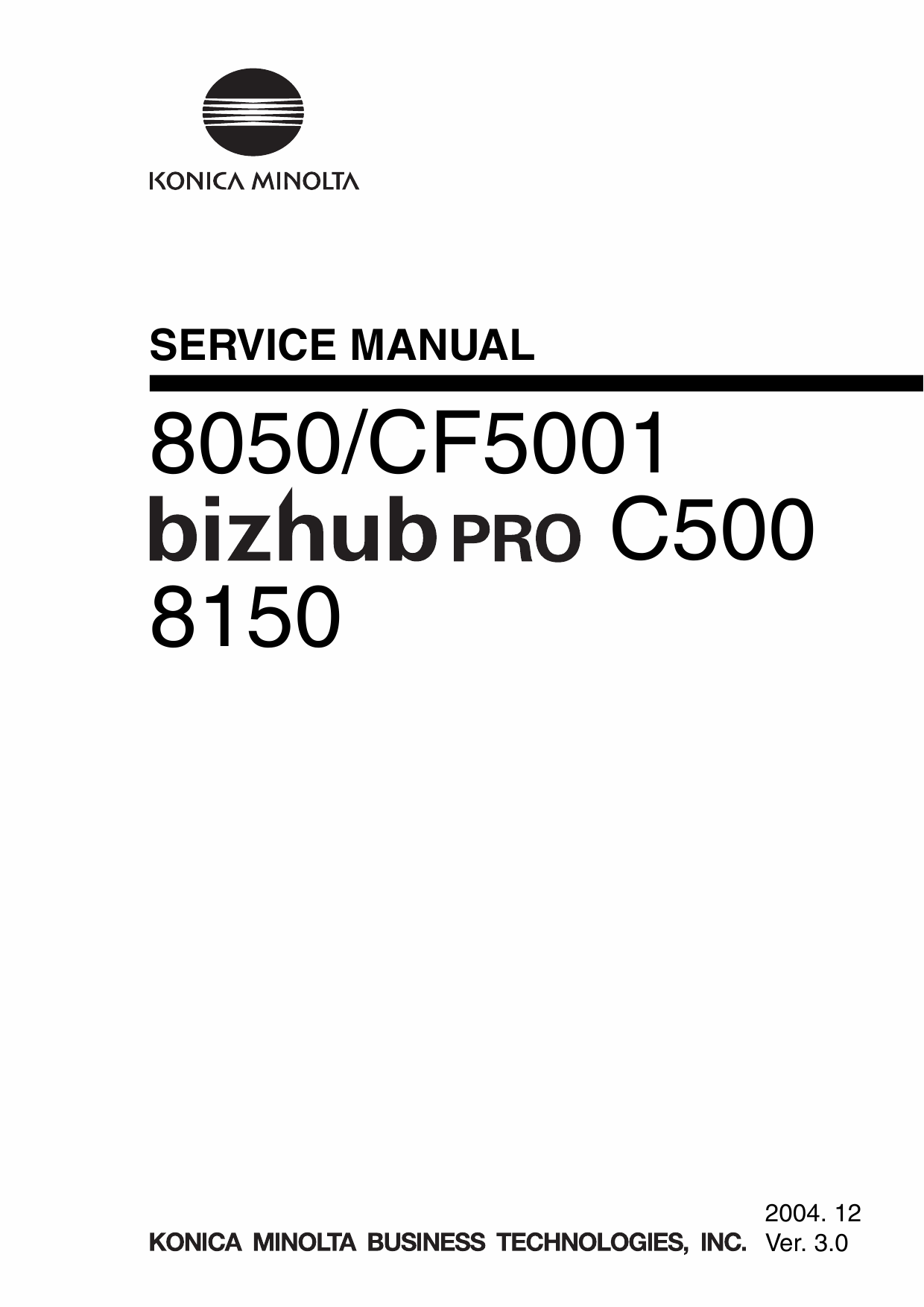 Konica-Minolta bizhub-PRO C500 8050 8150 CF5001 Service Manual-1